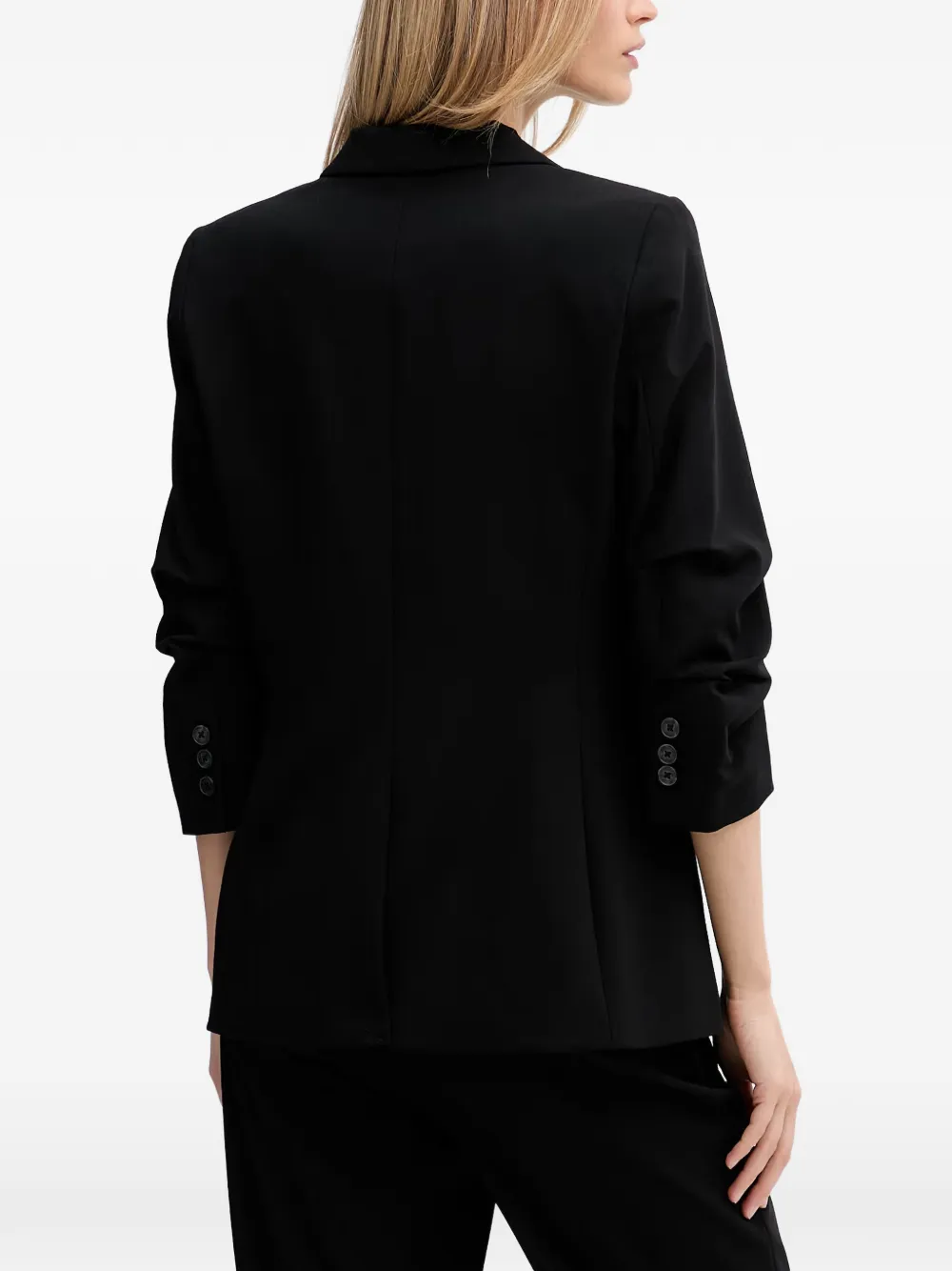 DKNY Blazer met enkele rij knopen en ruchemouwen Zwart
