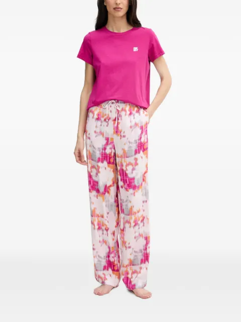 DKNY abstract-print two-piece pajamas