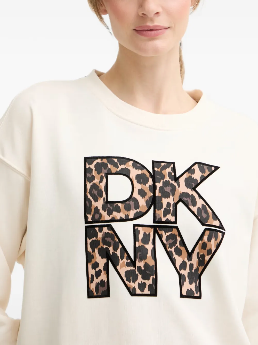 DKNY Sweater met logopatch Beige