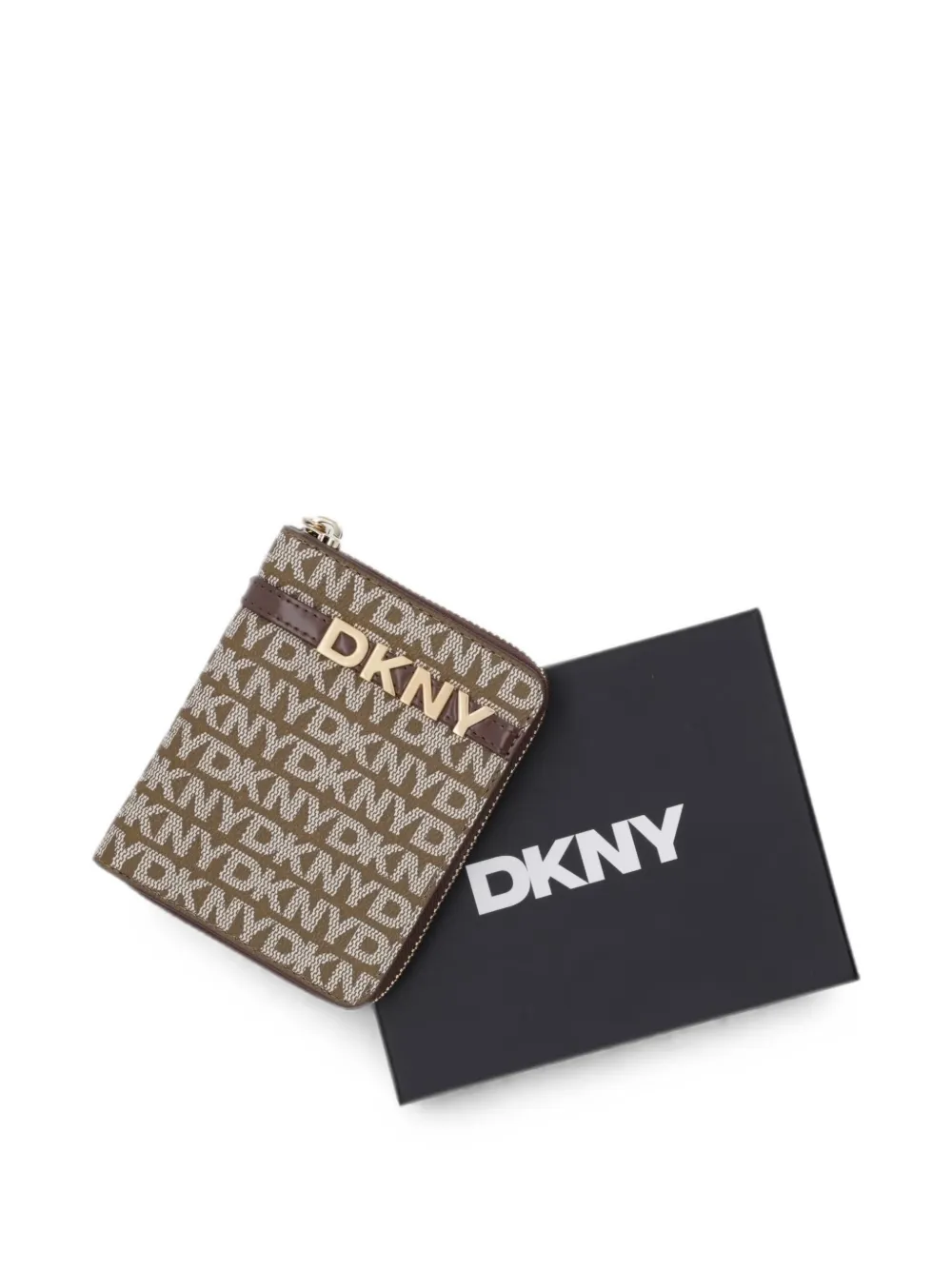 DKNY Portemonnee met logoplakkaat Bruin