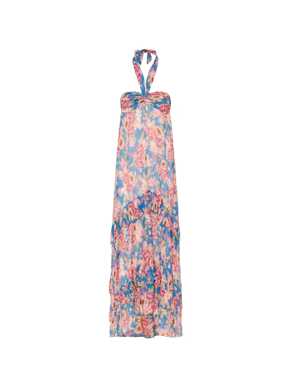 Anjuna floral-print ruffled maxi dress - Blue