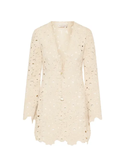 Anjuna macramé V-neck mini dress