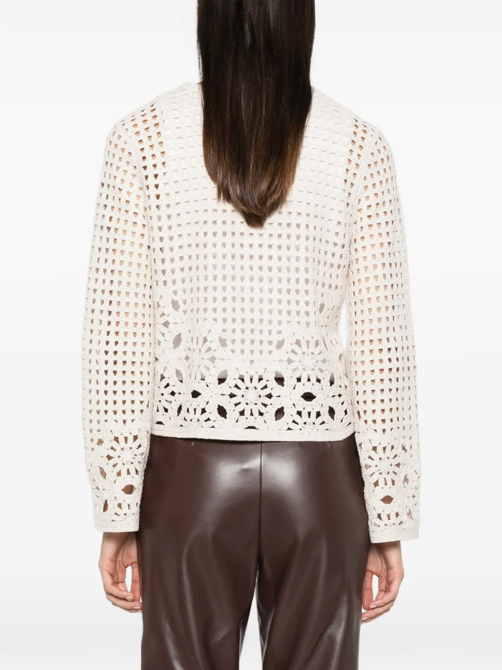 FRAME Postcard crochet cardigan Beige