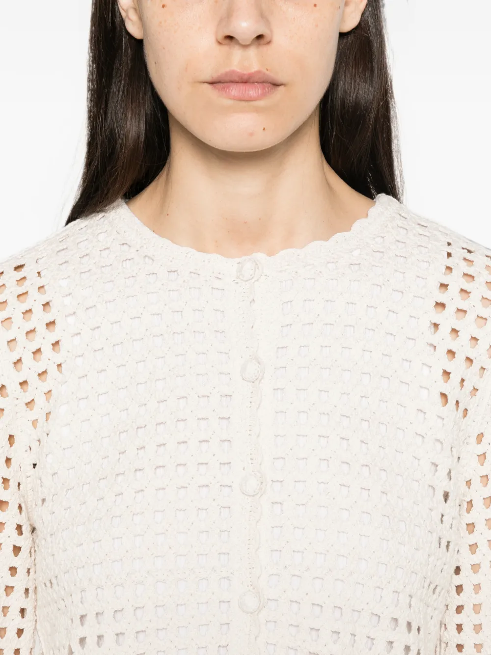 FRAME Postcard crochet cardigan Beige