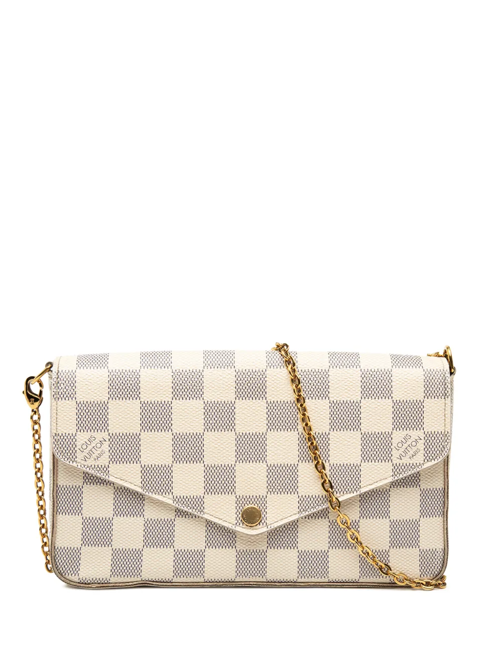 Louis Vuitton Pre-Owned Borsa a tracolla Pochette Felicie in tela Damier Azur 2016 - Bianco