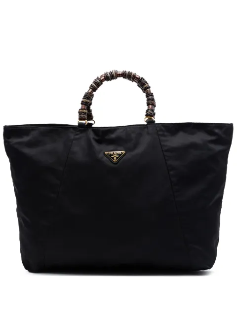 Prada Pre-Owned 2000-2013 Tessuto Beaded Handle tote bag