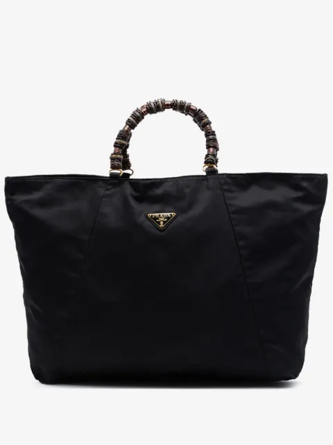 Prada Pre-Owned 2000-2013 Tessuto Beaded Handle tote bag