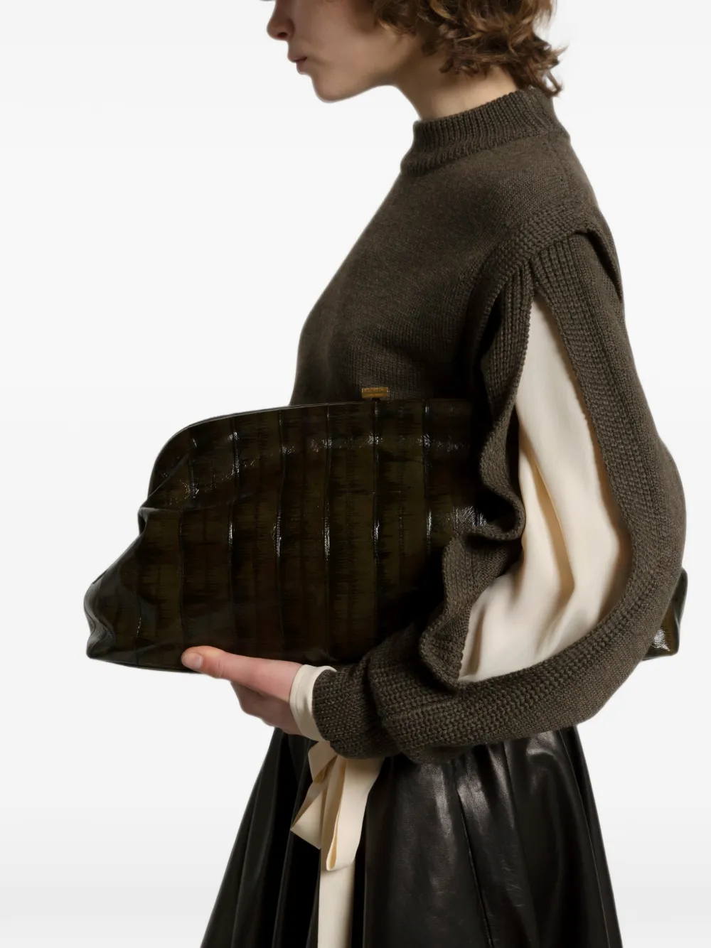 Alberta Ferretti Frame clutch Groen