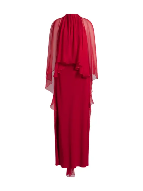 Alberta Ferretti cape-overlay maxi dress