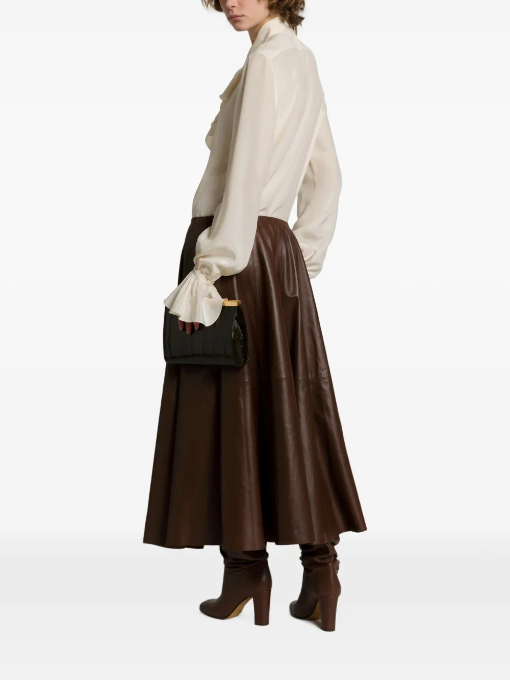 Alberta Ferretti Blouse met ruches Beige
