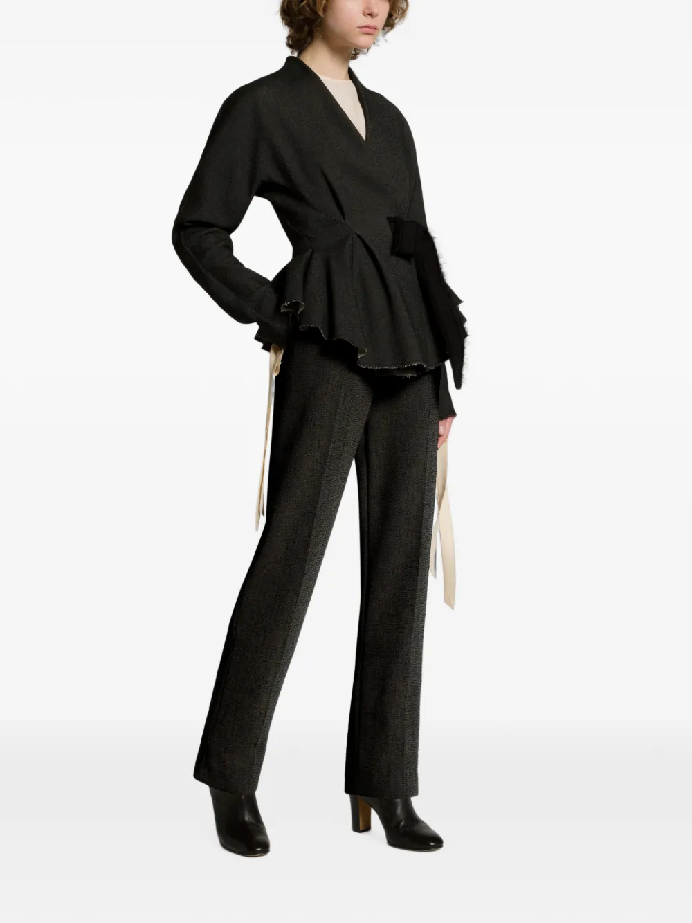 Alberta Ferretti Geplooide pantalon Zwart
