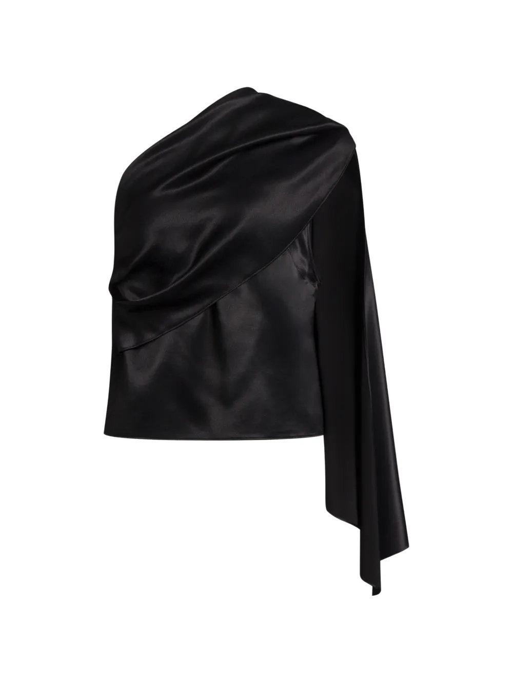 Alberta Ferretti Blusa monospalla drappeggiata - Nero