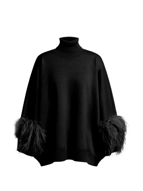 Alberta Ferretti feather-detail roll-neck sweater