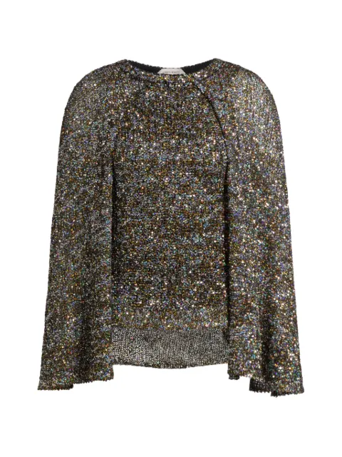 Alberta Ferretti blusa estilo capa bordada con lentejuelas
