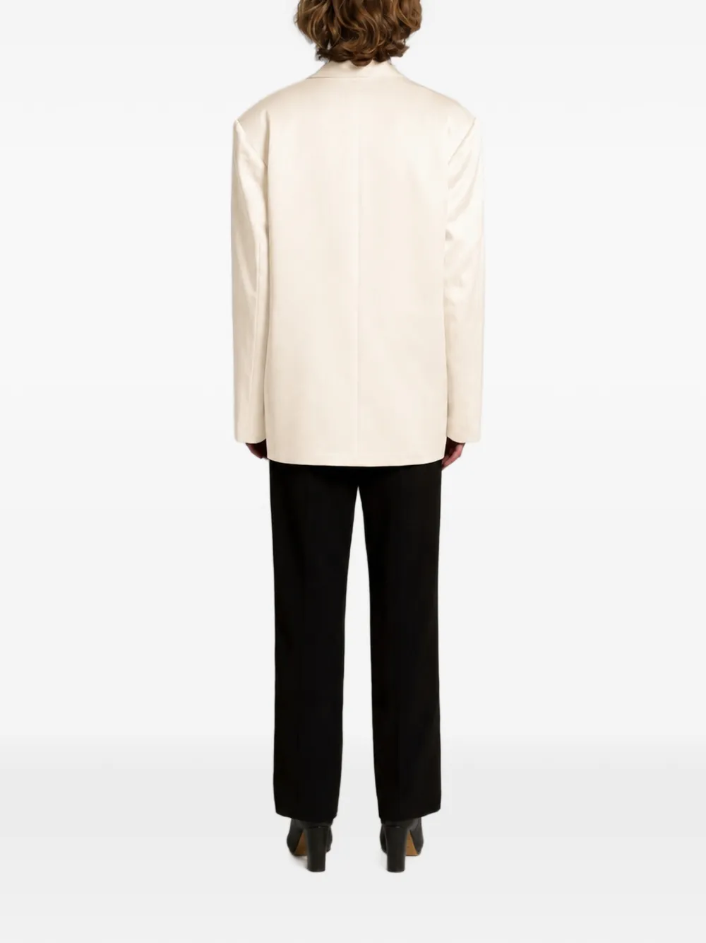 Alberta Ferretti Jas met dubbele rij knopen en sjaal-detail Wit
