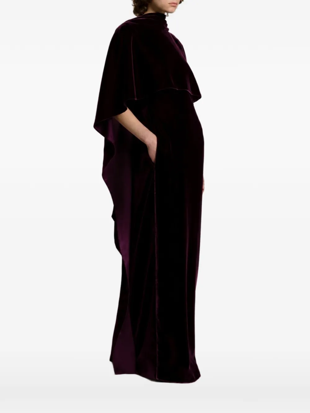 Alberta Ferretti Maxi-jurk met cape detail Paars
