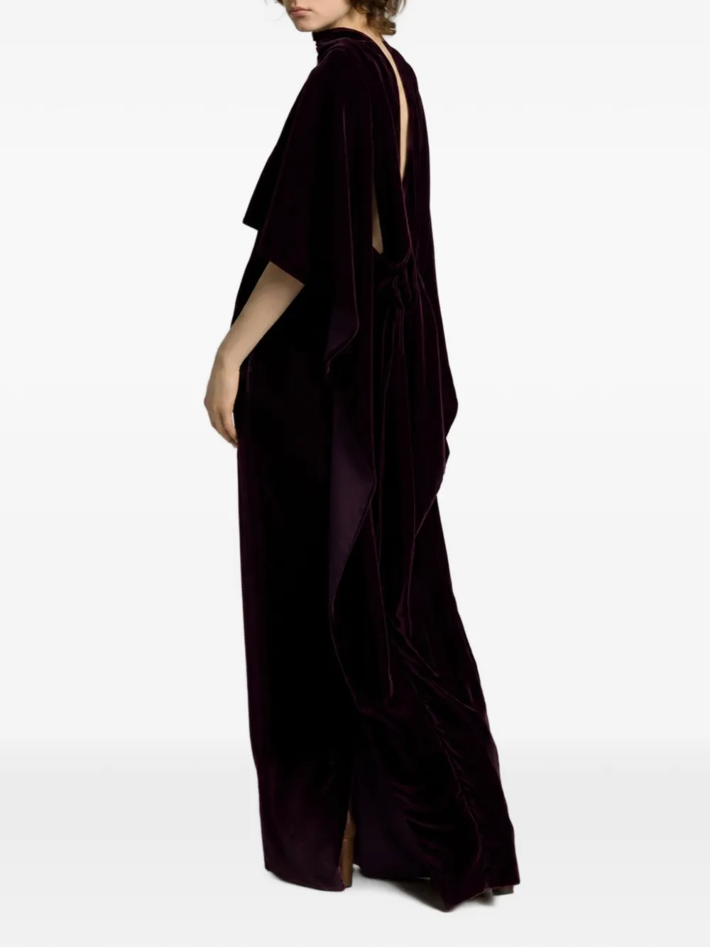 Alberta Ferretti Maxi-jurk met cape detail Paars