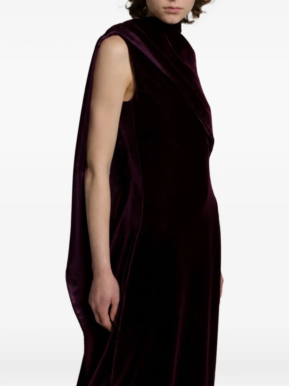 Alberta Ferretti Maxi-jurk met cape detail Paars