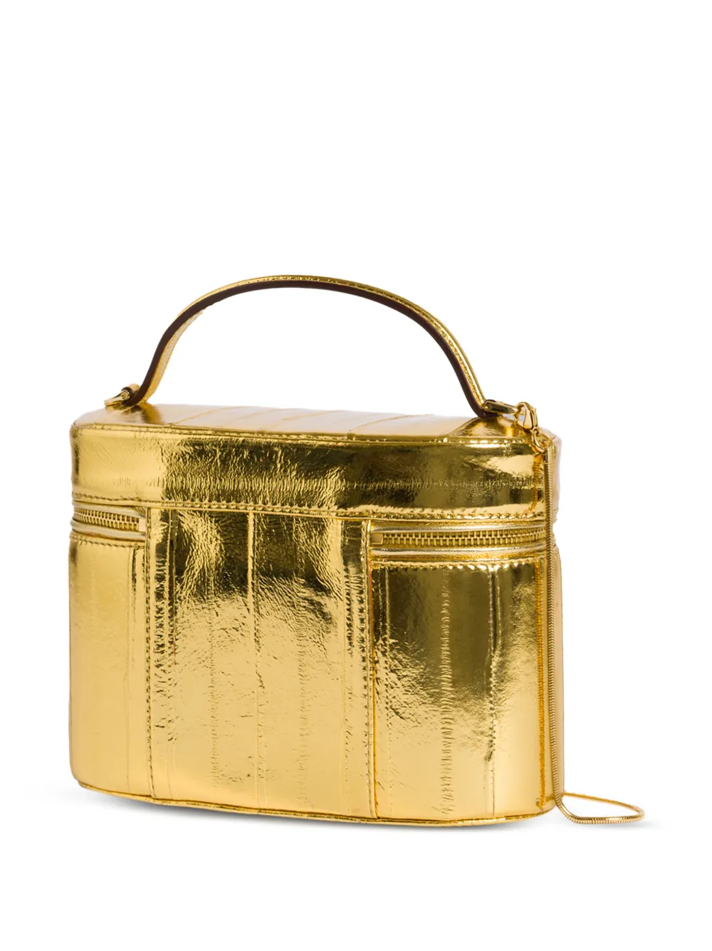 Alberta Ferretti Metallic mini-tas van leer Goud