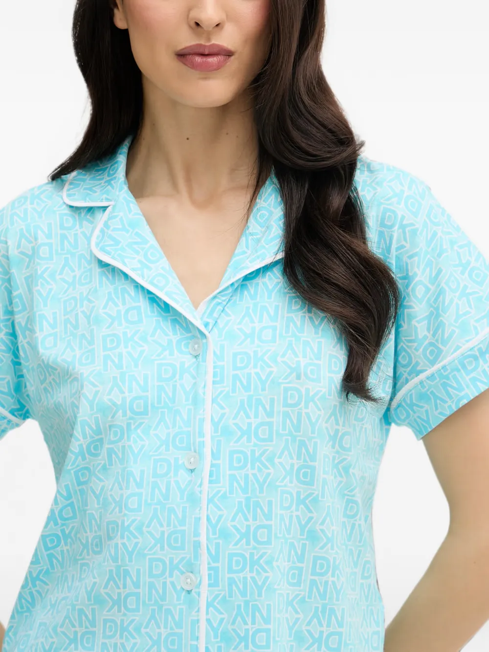 DKNY Pyjama met korte mouwen en logo-print Blauw