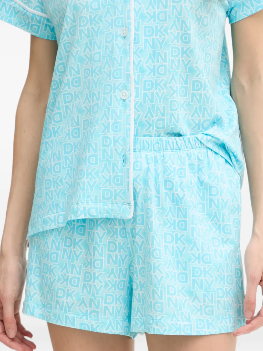 DKNY Pyjama met korte mouwen en logo-print Blauw