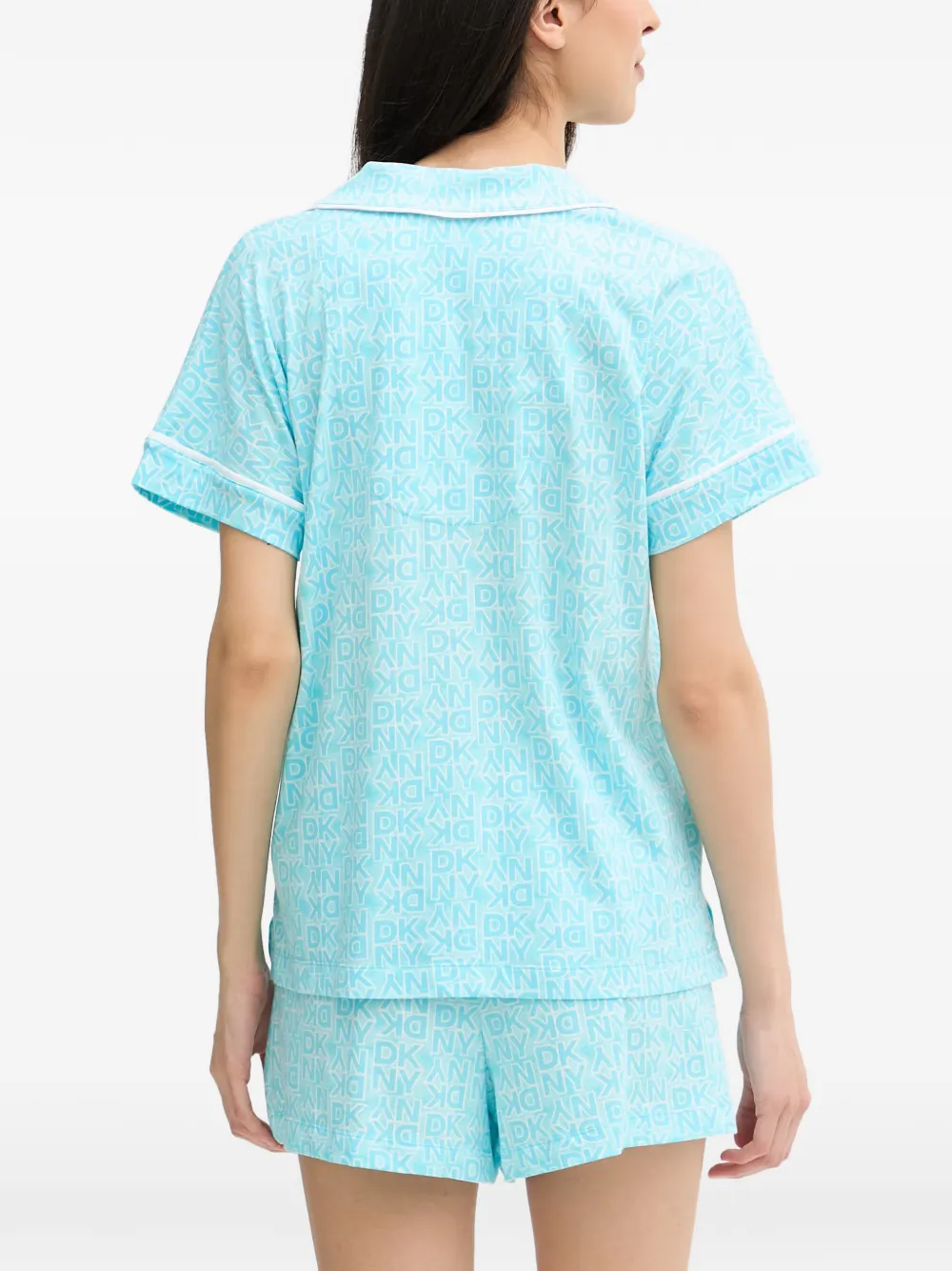 DKNY Pyjama met korte mouwen en logo-print Blauw
