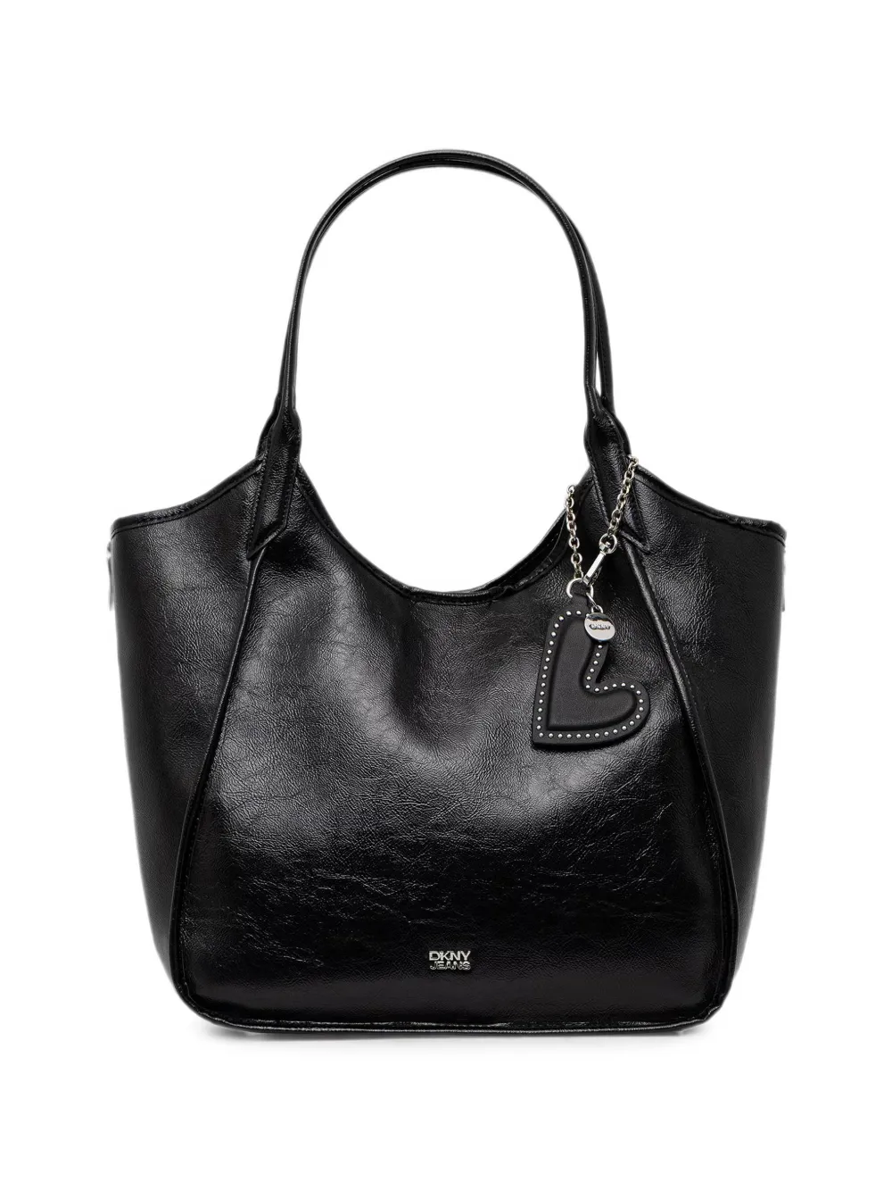 DKNY Mari heart-charm grained tote bag - Black