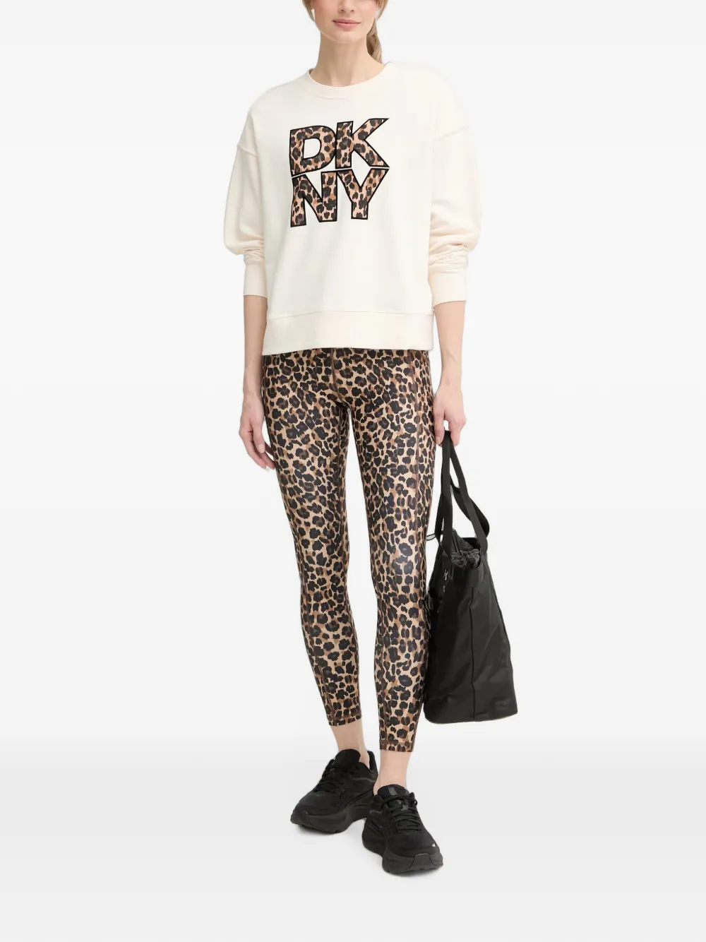 DKNY Legging met luipaardprint Beige