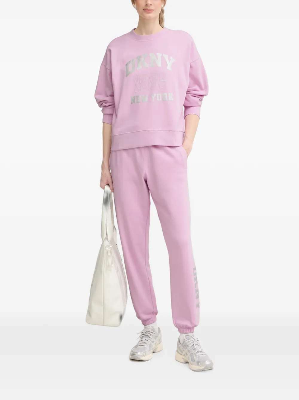 DKNY Sweater met logoprint Roze