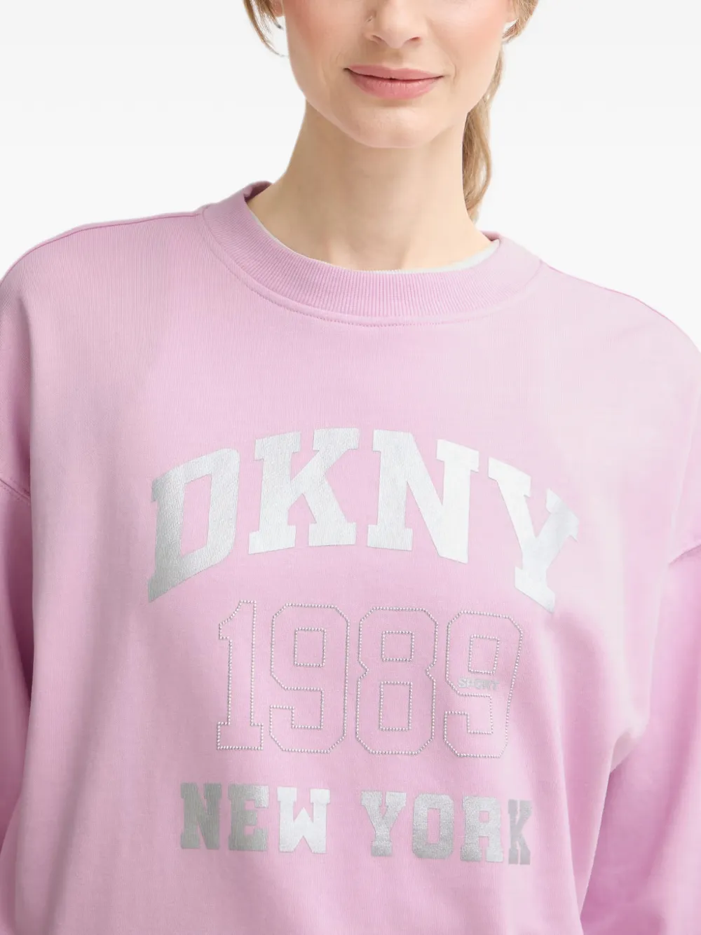 DKNY Sweater met logoprint Roze