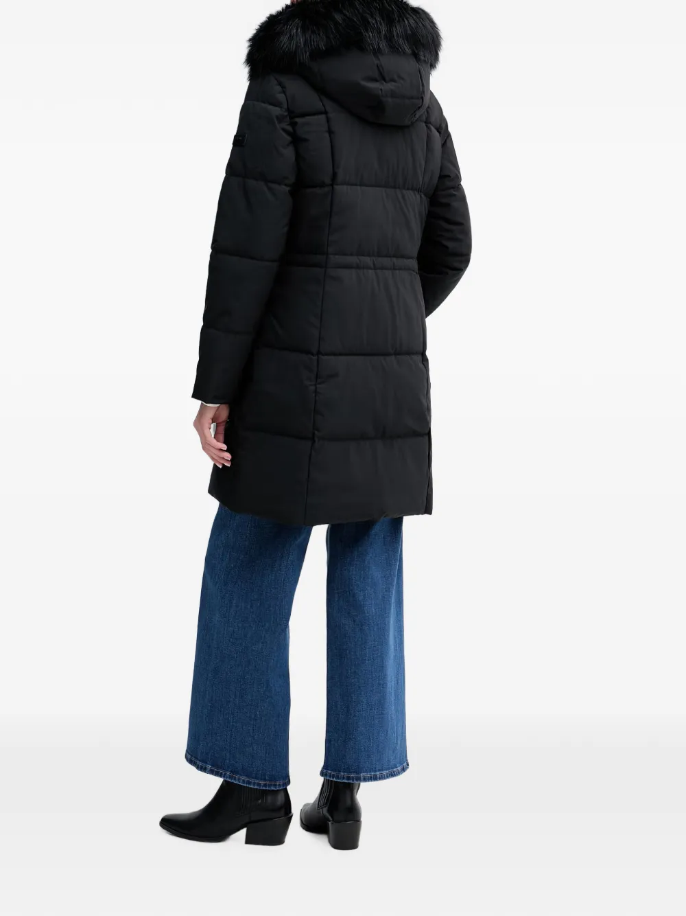 DKNY Jas met afwerking van imitatiebont en capuchon Zwart