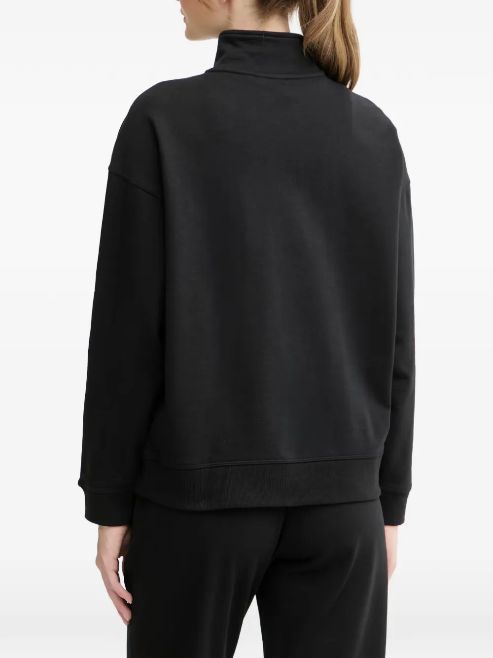DKNY Sweater met logoband en kwartrits Zwart