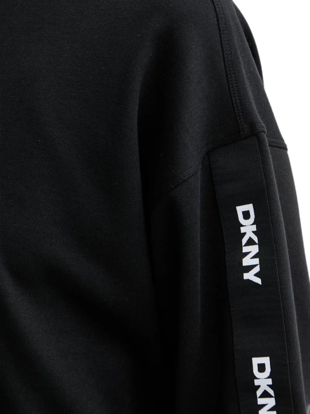 DKNY Sweater met logoband en kwartrits Zwart