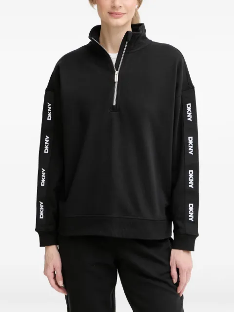 DKNY sweat à col zippé et galon à logo