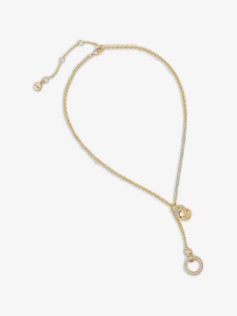 DKNY crystal-embellished padlock necklace