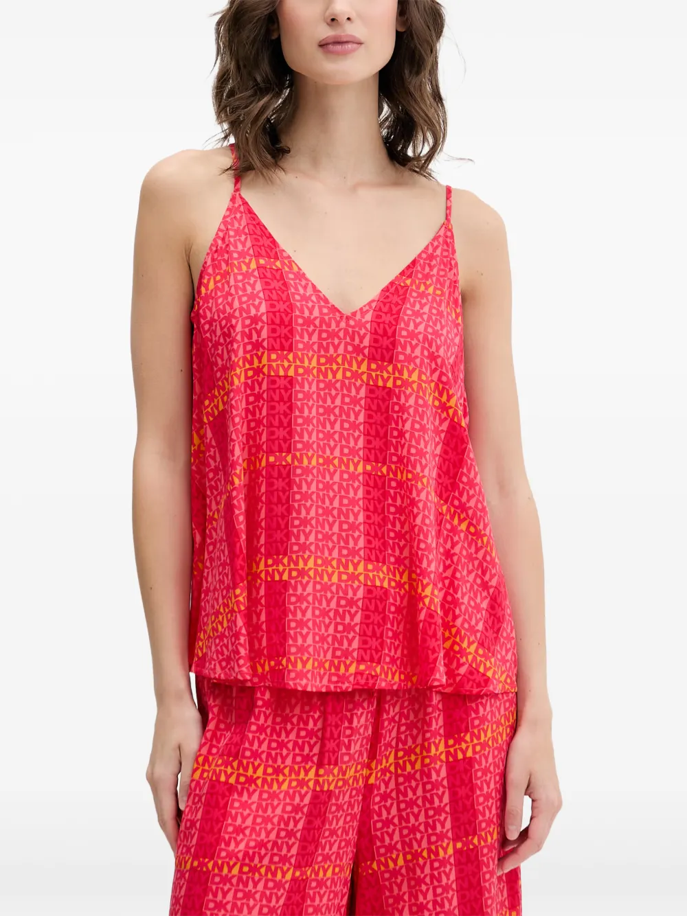 DKNY Twee pyjamas met logoprint Rood
