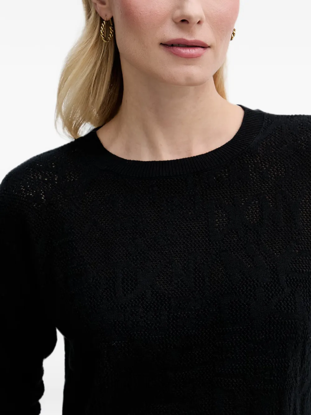 DKNY Gebreide trui met patroon Zwart