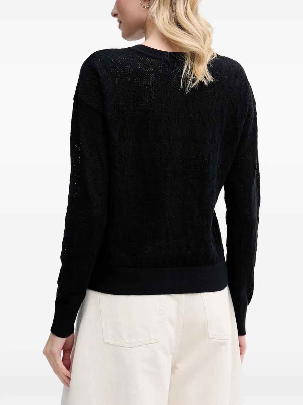 DKNY Gebreide trui met patroon Zwart