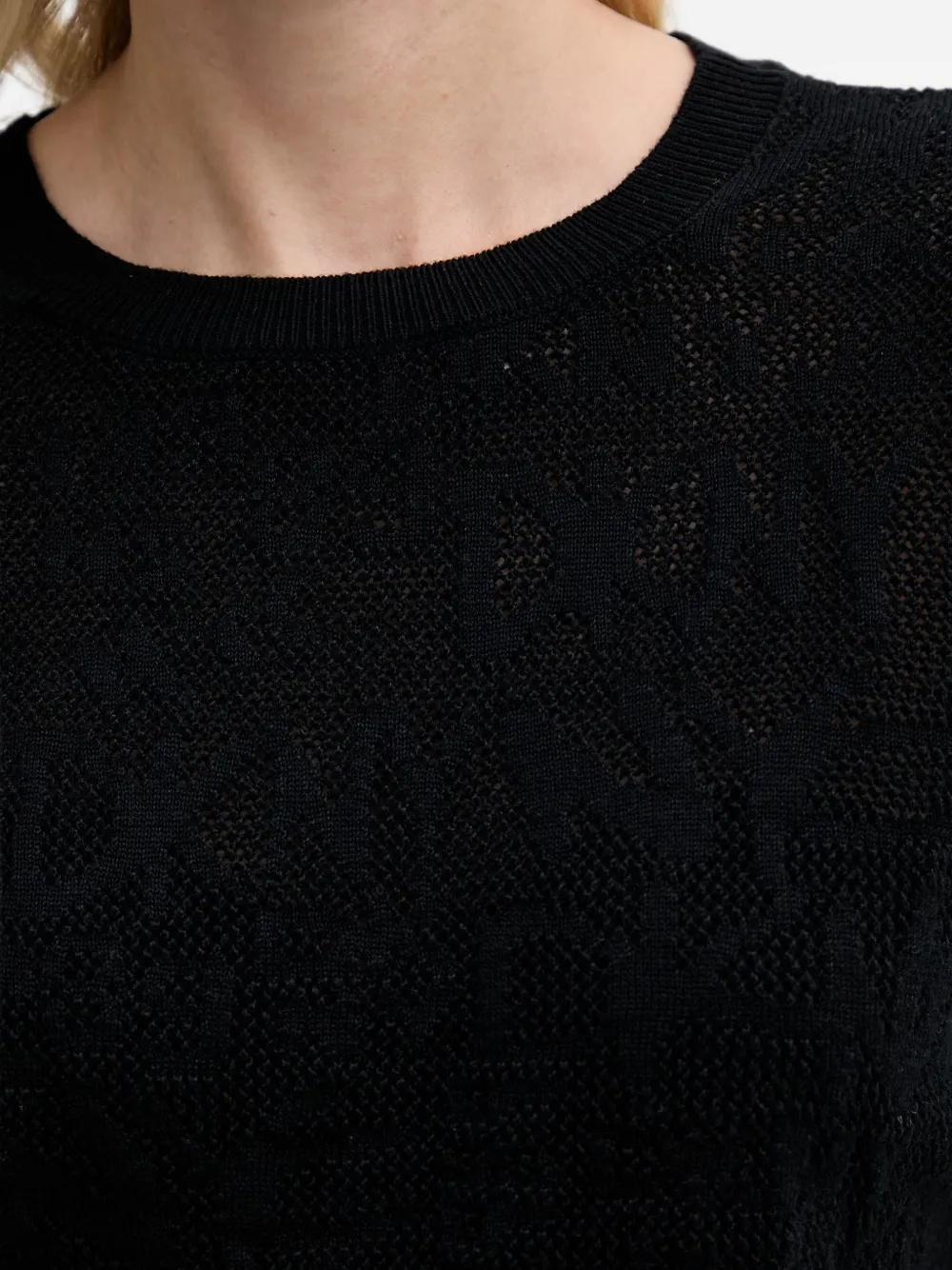 DKNY Gebreide trui met patroon Zwart