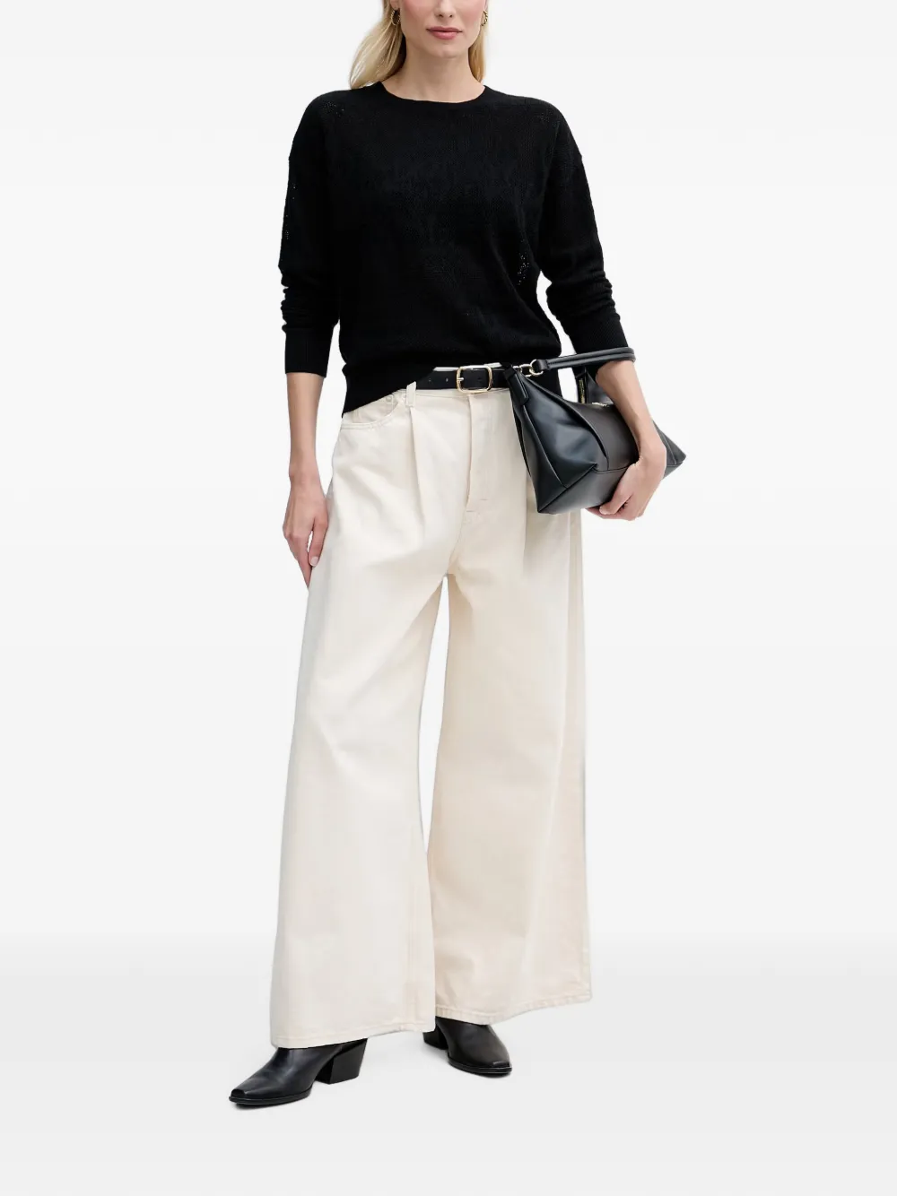 DKNY Gebreide trui met patroon Zwart