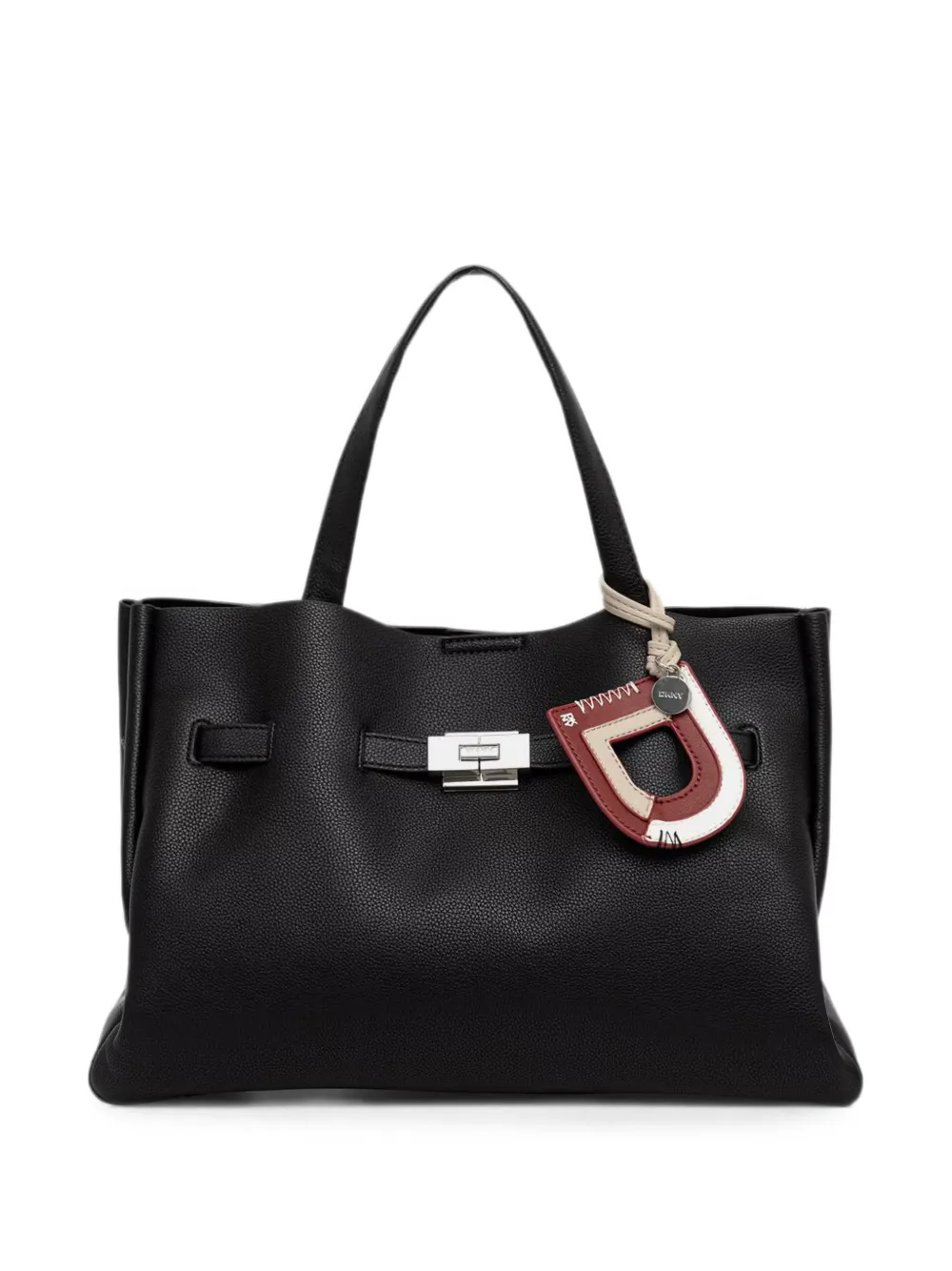 DKNY Bryar logo-charm pebbled-texture tote bag - Black