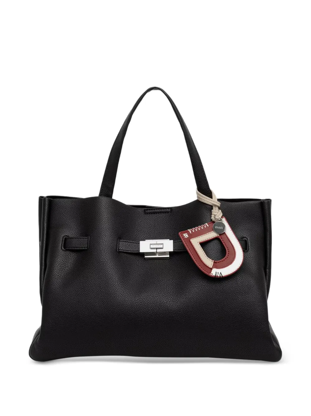 DKNY Bryar logo-charm pebbled-texture tote bag - Nero