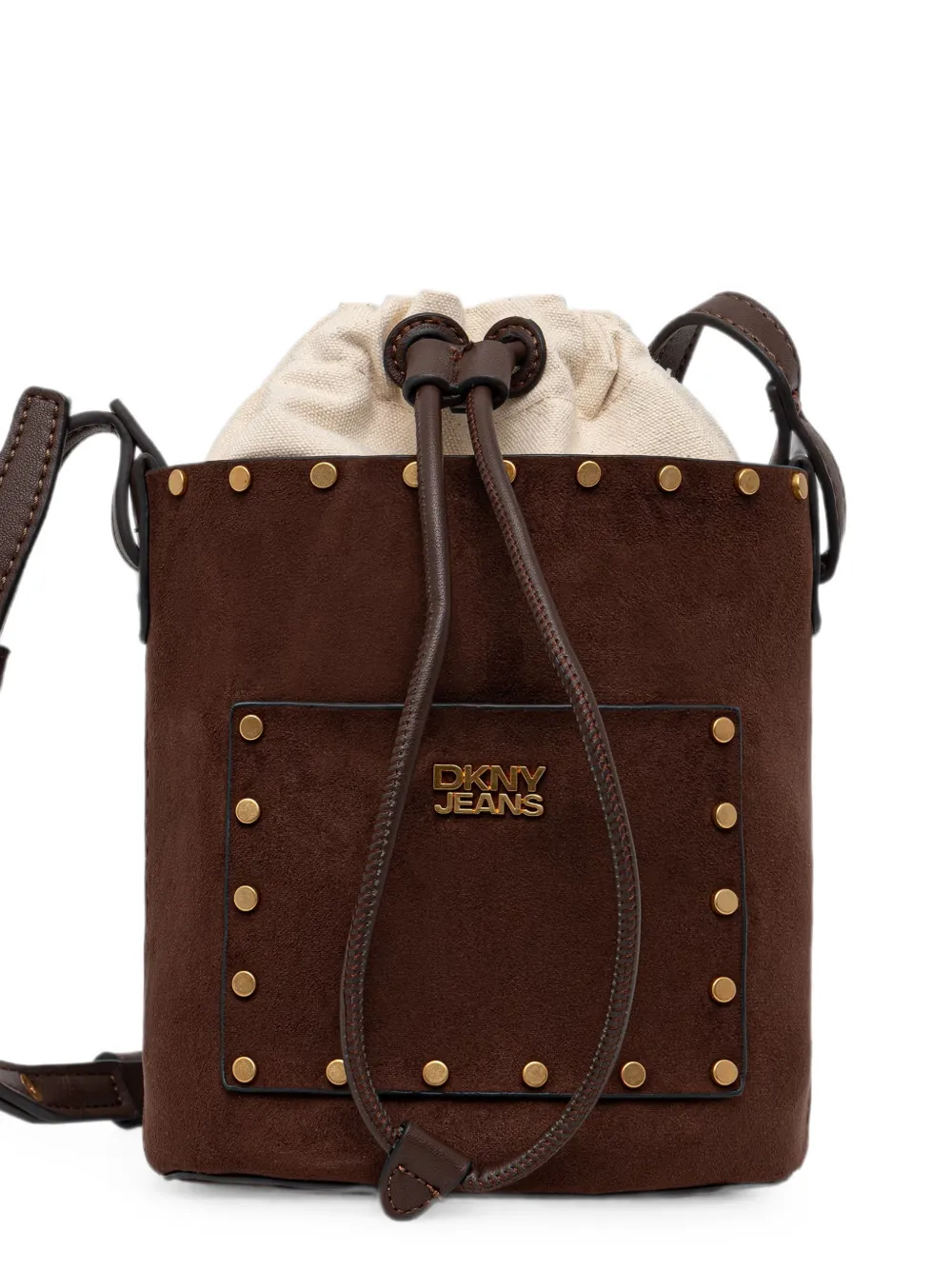 DKNY Payton studded bucket bag - Brown