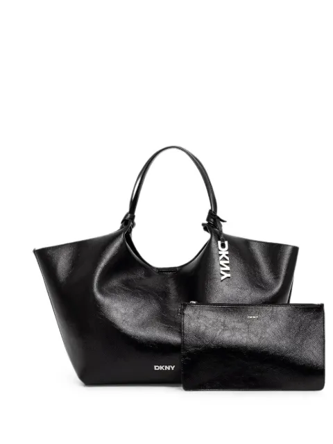 DKNY logo-plaque knotted tote bag