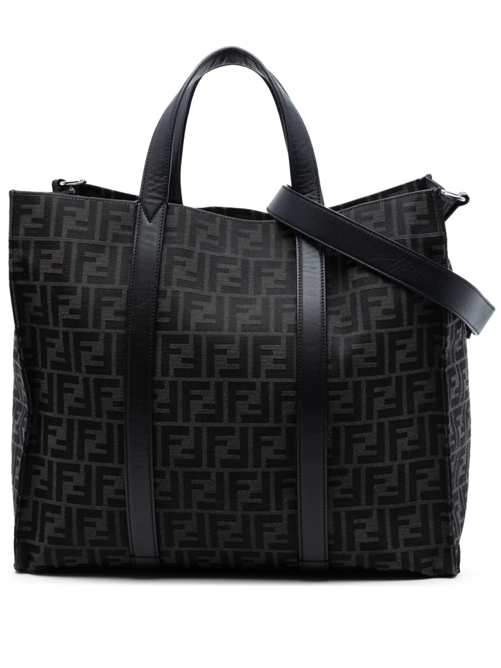 Fendi Pre-Owned Borsa tote grande con motivo Zucca jacquard 2010-2026 - Nero