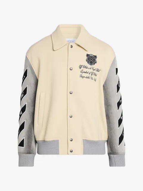 Off-White جاكيت فارسيتي مطرز بشعار الماركة