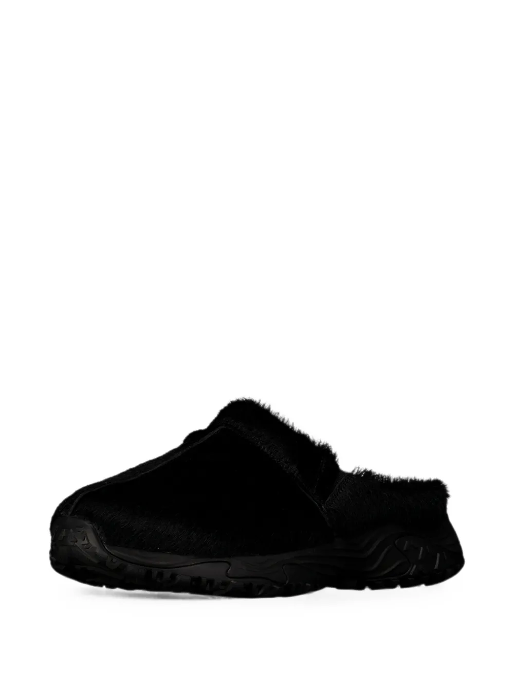 Clarks pony hair-effect Clog 1 shoes Zwart