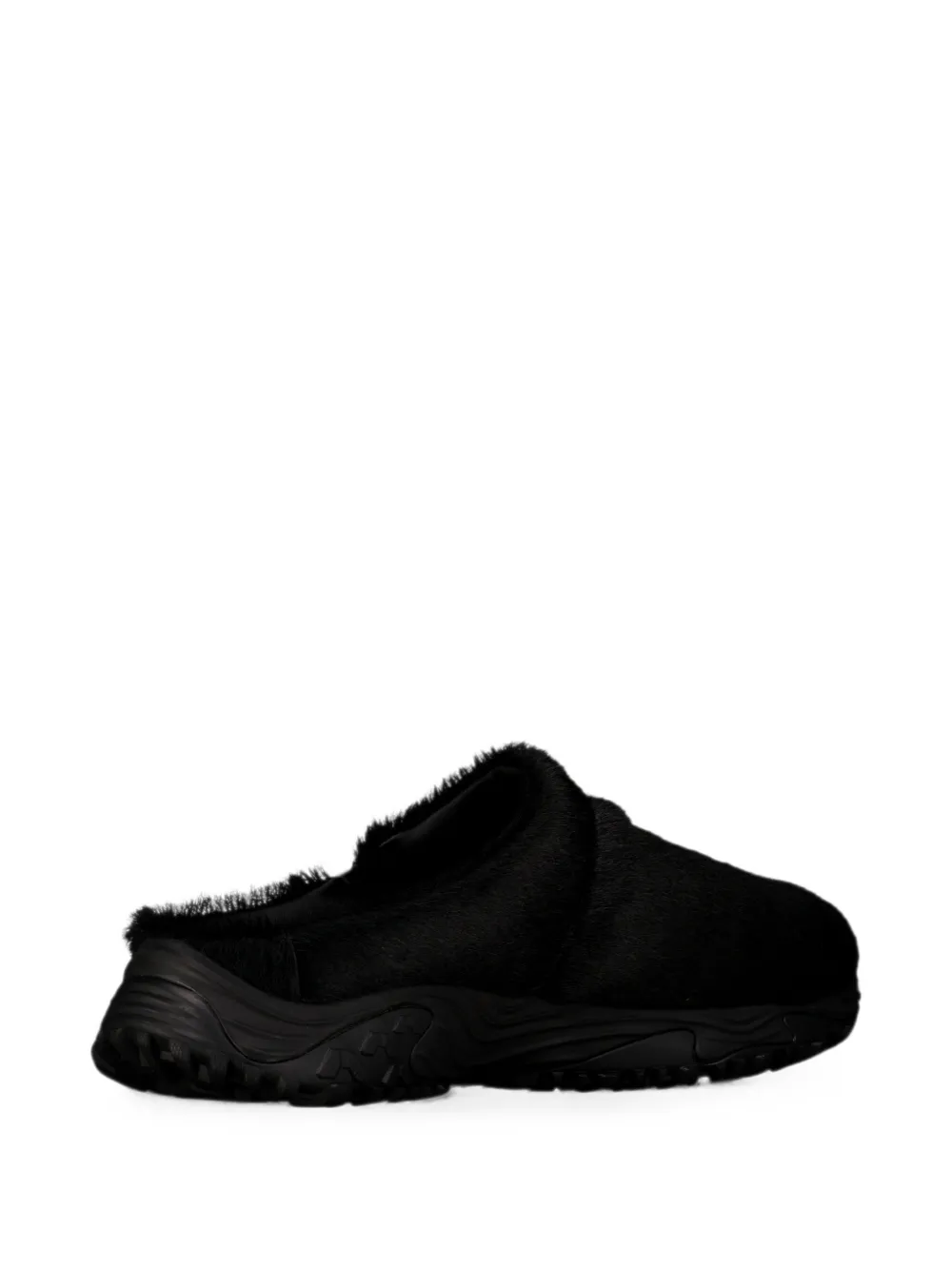 Clarks pony hair-effect Clog 1 shoes Zwart