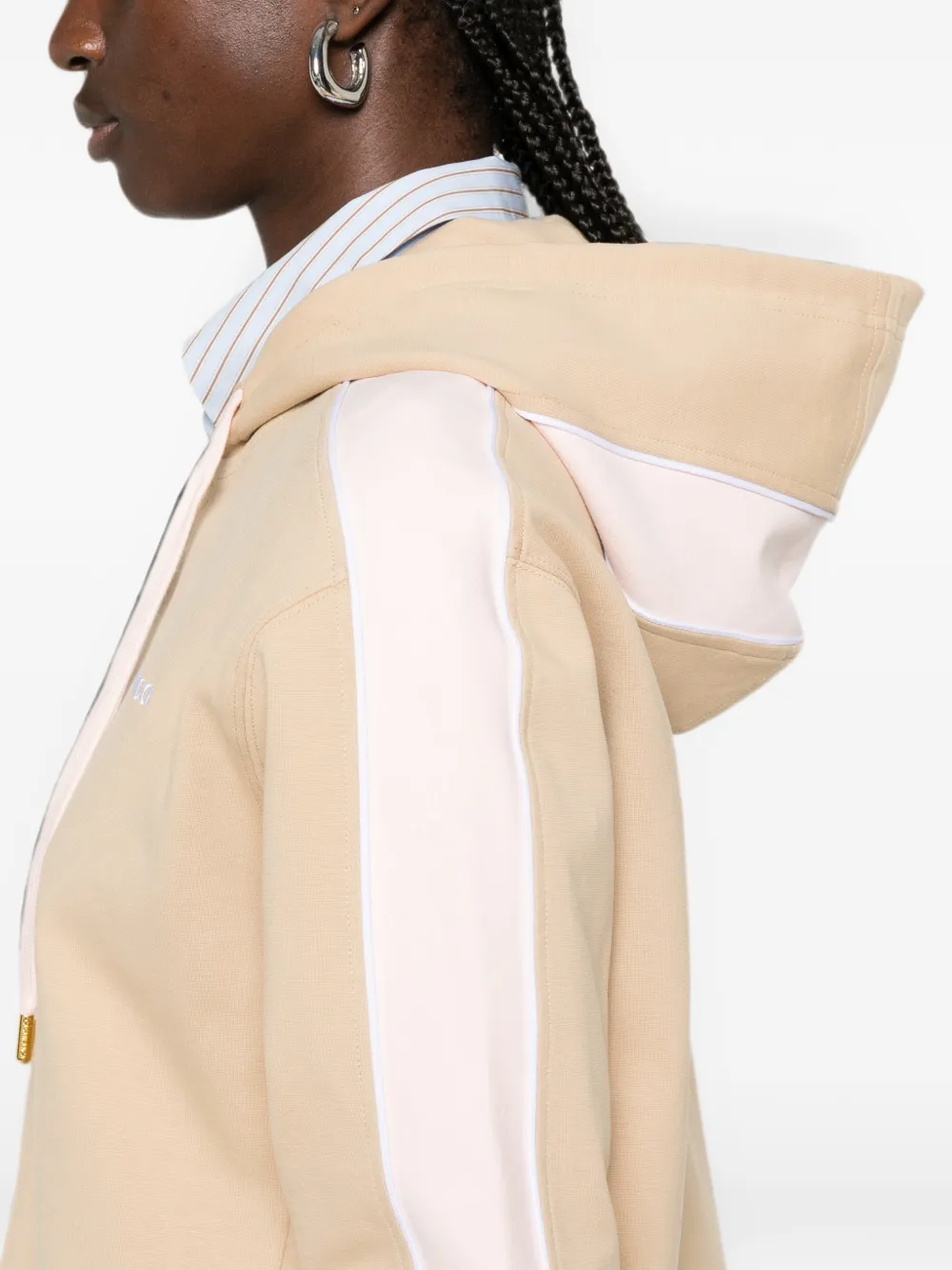 Casablanca Punto hoodie met zijstreep en rits Beige