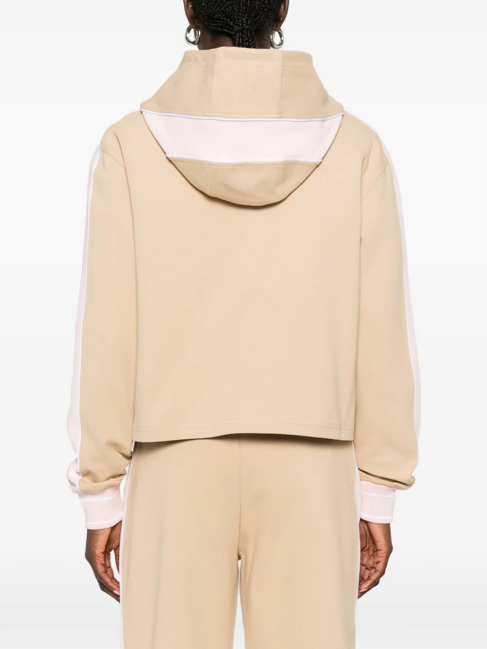 Casablanca Punto hoodie met zijstreep en rits Beige